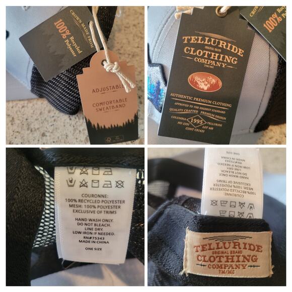 Telluride Clothing Co Snapback Hat Cap Mesh Blue Colorful Fish Forest Logo Patch - Picture 7 of 10